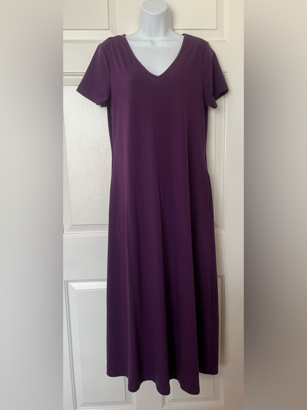 SHEIN Purple Short-Sleeve Maxi A-Line Dress